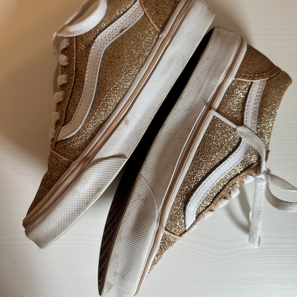Vans Old Skool Glitter Skate Shoe - Little Kid - Amberlight - Picture 5 of 8